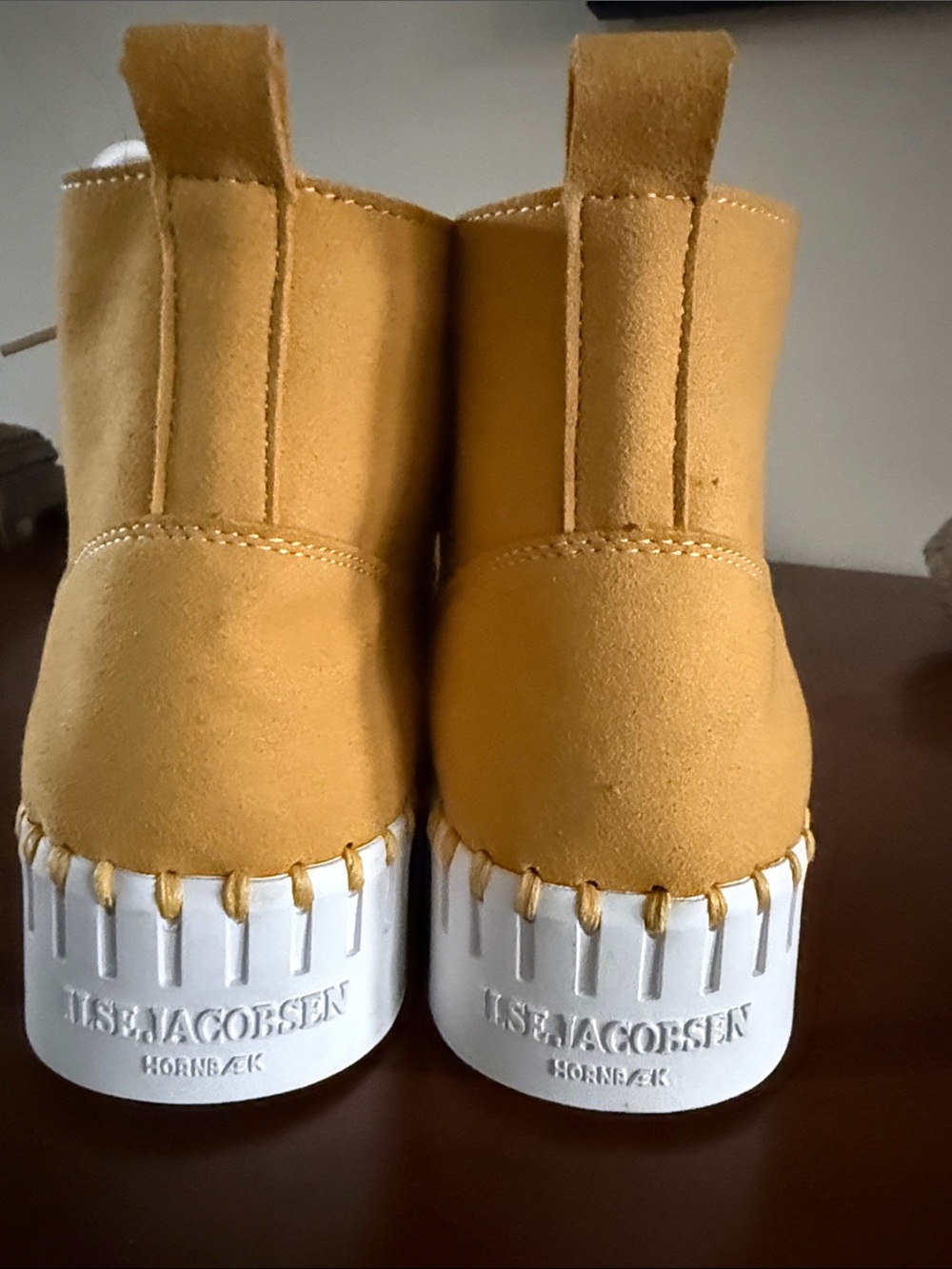 Ilse Jacobsen women Mustard Yellow suede Lace-Up boots - Picture 5 of 5
